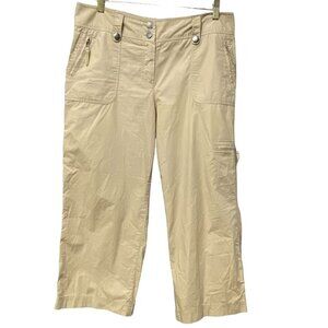 Pants New York & Company Crop Cargo Pants Size 12 Womens Khaki Tan Cotton